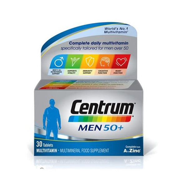 Centrum Men 50+ A to Z Multivitamins & Minerals 30 Tablets - Well Pakistan