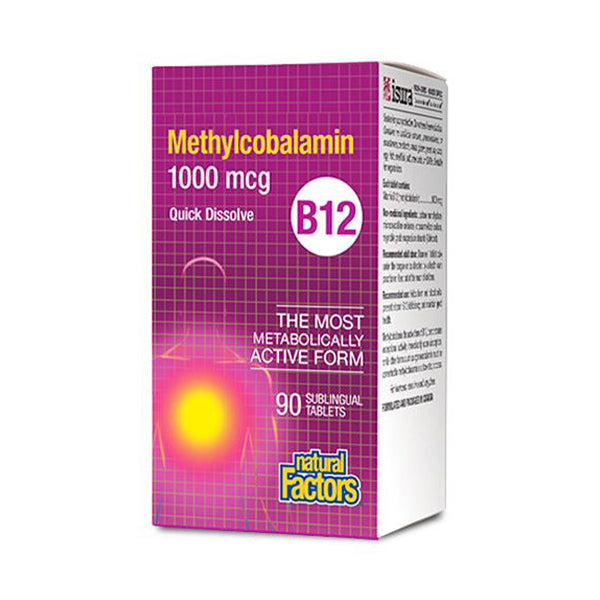Natural Factors Vitamin B12 1000 mcg (Sublingual), 90 Ct - Well Pakistan