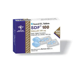 SDF 100mg Men Power Tablets packaging with 100mg Sildenafil, designed to enhance men's sexual performance.