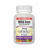 Webber Naturals Mild Iron Ferrous Bisglycinate, 90 Ct - Well Pakistan
