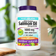 Webber Naturals Wild Alaskan Salmon Oil 1000mg, 180 Ct - Well Pakistan