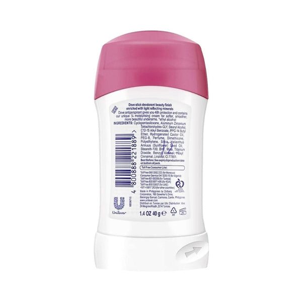 Dove Beauty Finish With Beauty Mineral 48H Anti-Perspirant Deodorant Stick, 40g - Well Pakistan