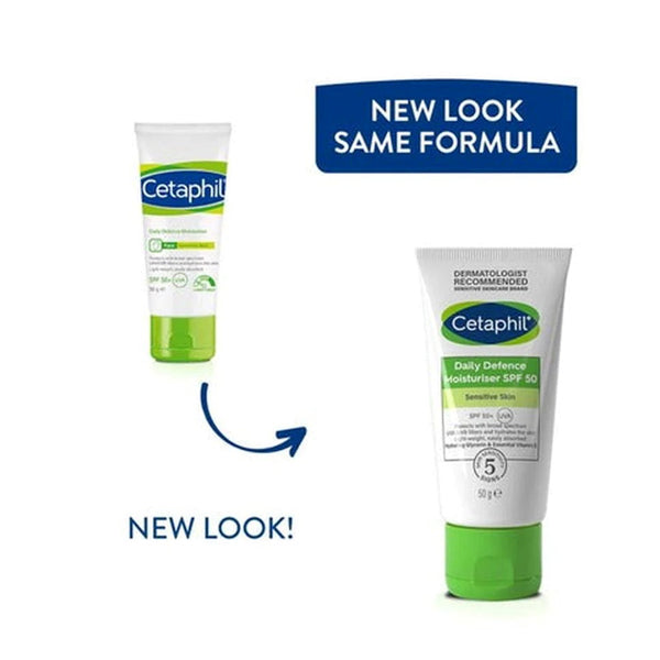 Cetaphil Daily Defence Moisturiser Face Sensitive Skin Spf 50+ UVA 50G - Well Pakistan