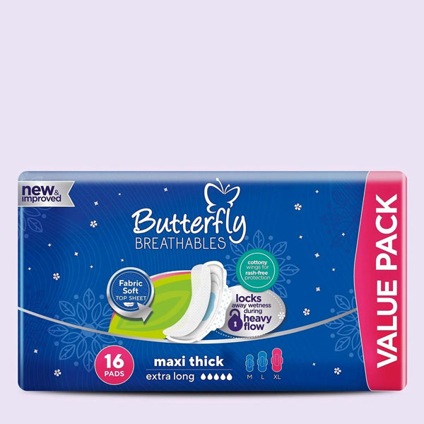 Butterfly Breathable Maxi Thick (Extra Long), 16 Ct - Well Pakistan