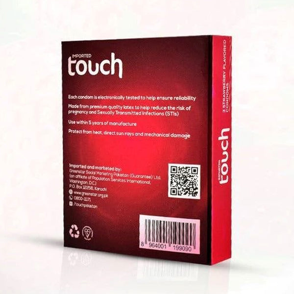 Touch Strawberry Flavor 3 Condoms - Well Pakistan