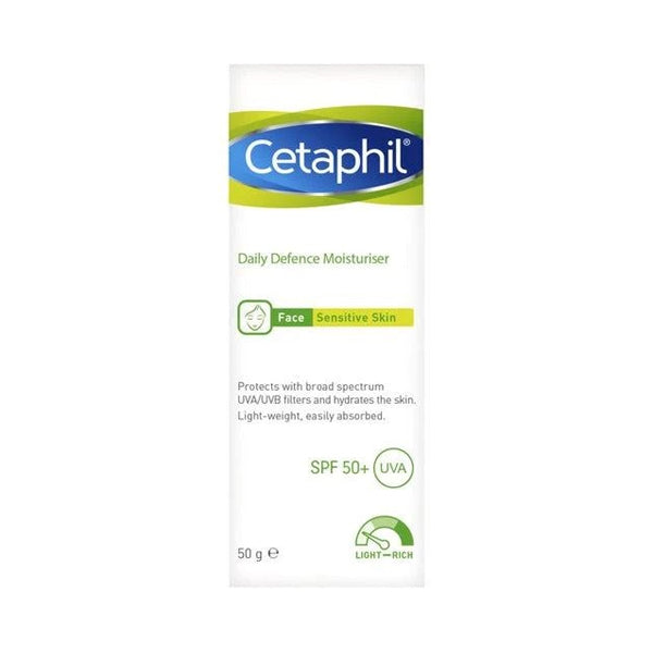 Cetaphil Daily Defence Moisturiser Face Sensitive Skin Spf 50+ UVA 50G - Well Pakistan