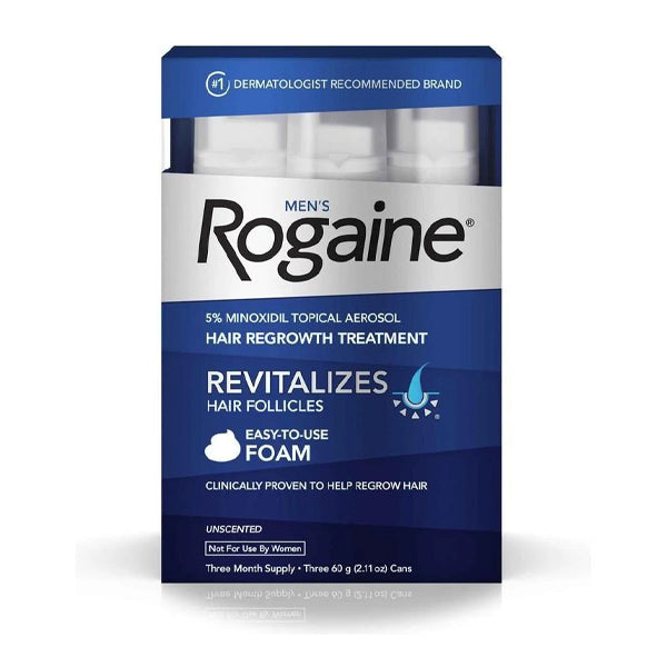 Rogaine Minoxidil Foam 3 Month Supply For Hair Regrowth