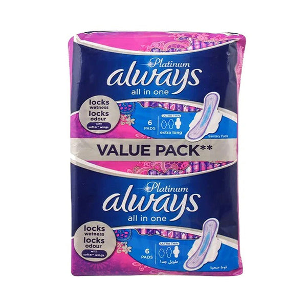 Always Platinum Ultra Thin (Extra Long) Sanitary Pads, 12 Ct