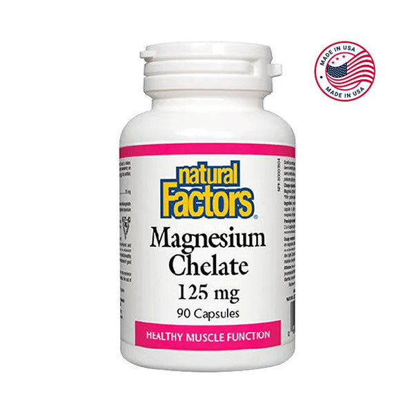 Natural Factors Magnesium Chelate 125mg, 90 Ct